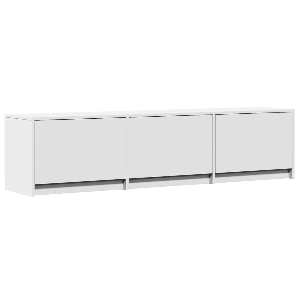 Mobile Porta TV con LED Bianco 165x34x40 cm in Truciolato