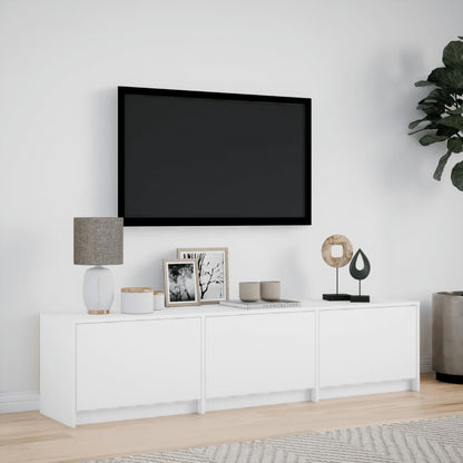 Mobile Porta TV con LED Bianco 165x34x40 cm in Truciolato