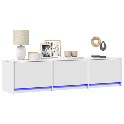 Mobile Porta TV con LED Bianco 165x34x40 cm in Truciolato