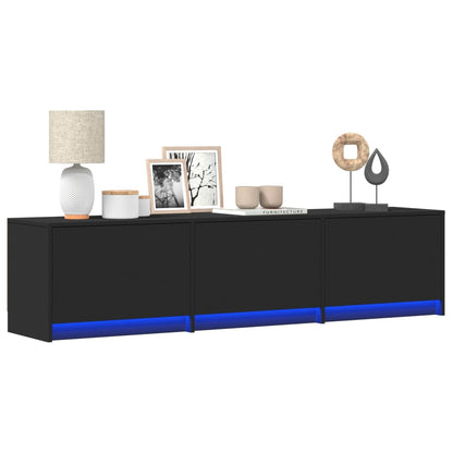 Mobile Porta TV con LED Nero 165x34x40 cm in Truciolato