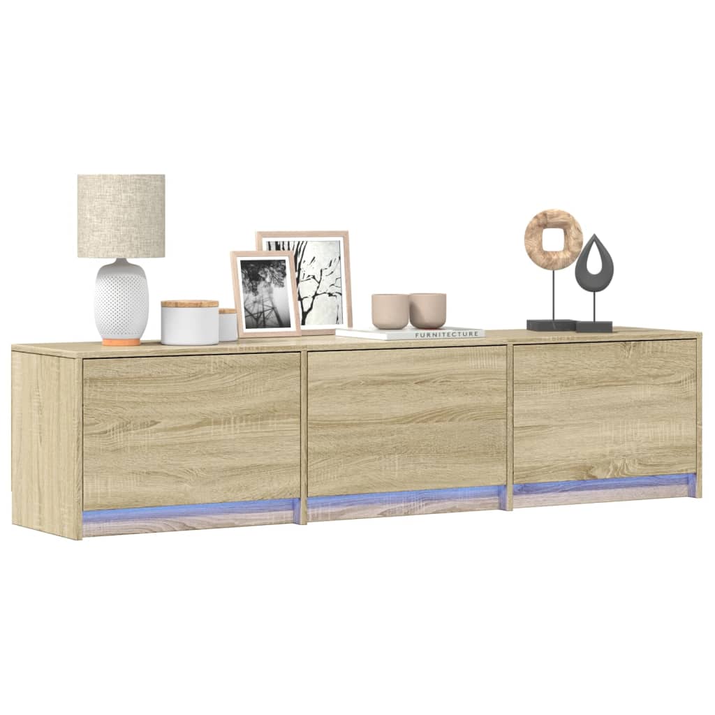 Mobile Porta TV con LED Rovere Sonoma 165x34x40cm in Truciolato