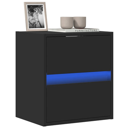 Mobile TV a Parete con Luci LED Nero 41x31x45 cm
