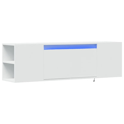 Mobile TV a Parete con Luci LED Bianco 135x31x39,5 cm