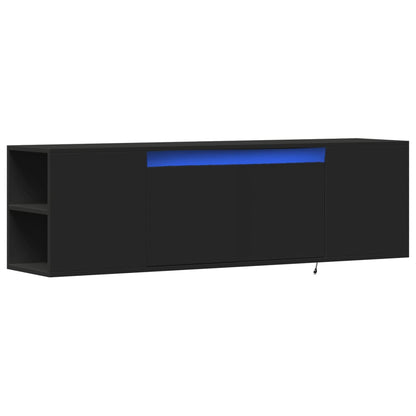 Mobile TV a Parete con Luci LED Nero 135x31x39,5 cm