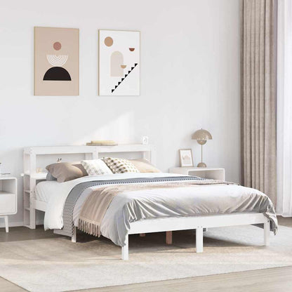 Letto senza Materasso Bianco 135x190 cm Legno Massello di Pino