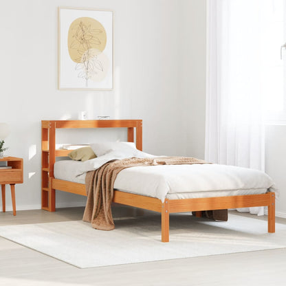 Giroletto con Testiera Marrone Cera 75x190 cm Massello Pino