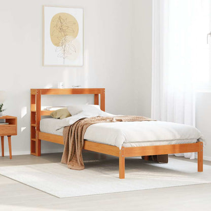 Giroletto con Testiera Marrone Cera 90x200 cm Massello Pino