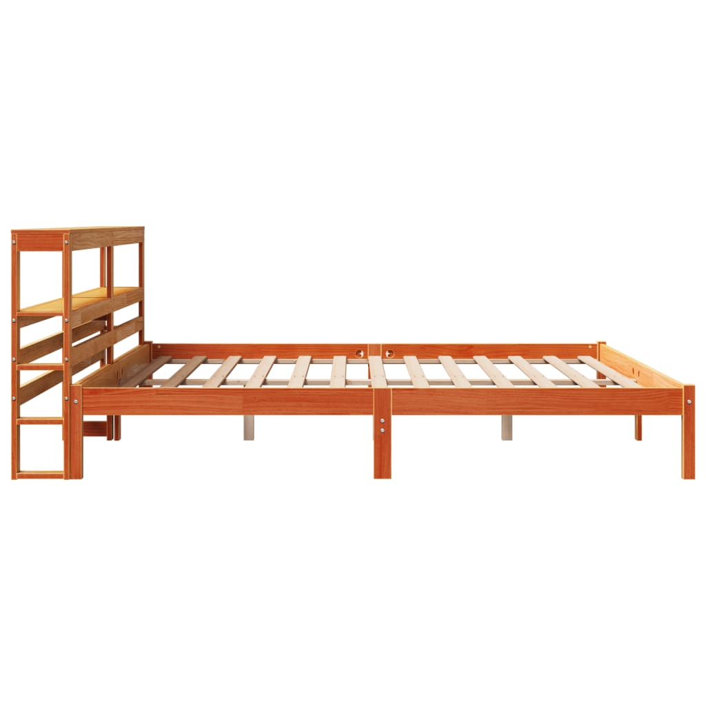 Giroletto con Testiera Marrone Cera 180x200 cm Massello Pino