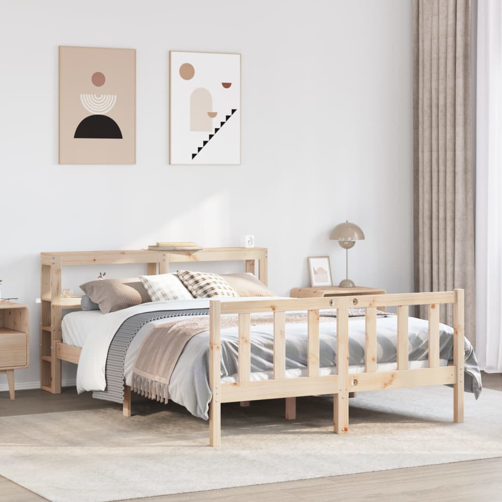 Letto senza Materasso 140x200 cm in Legno Massello di Pino