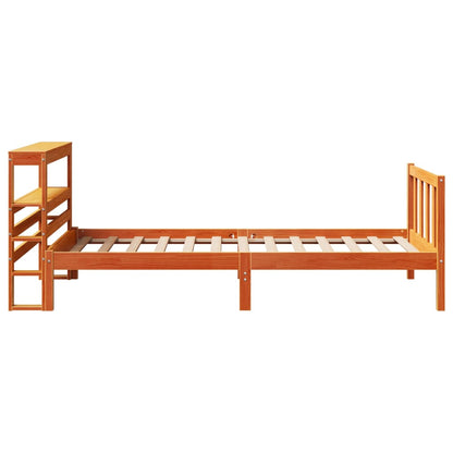Giroletto con Testiera Marrone Cera 90x190 cm Massello Pino