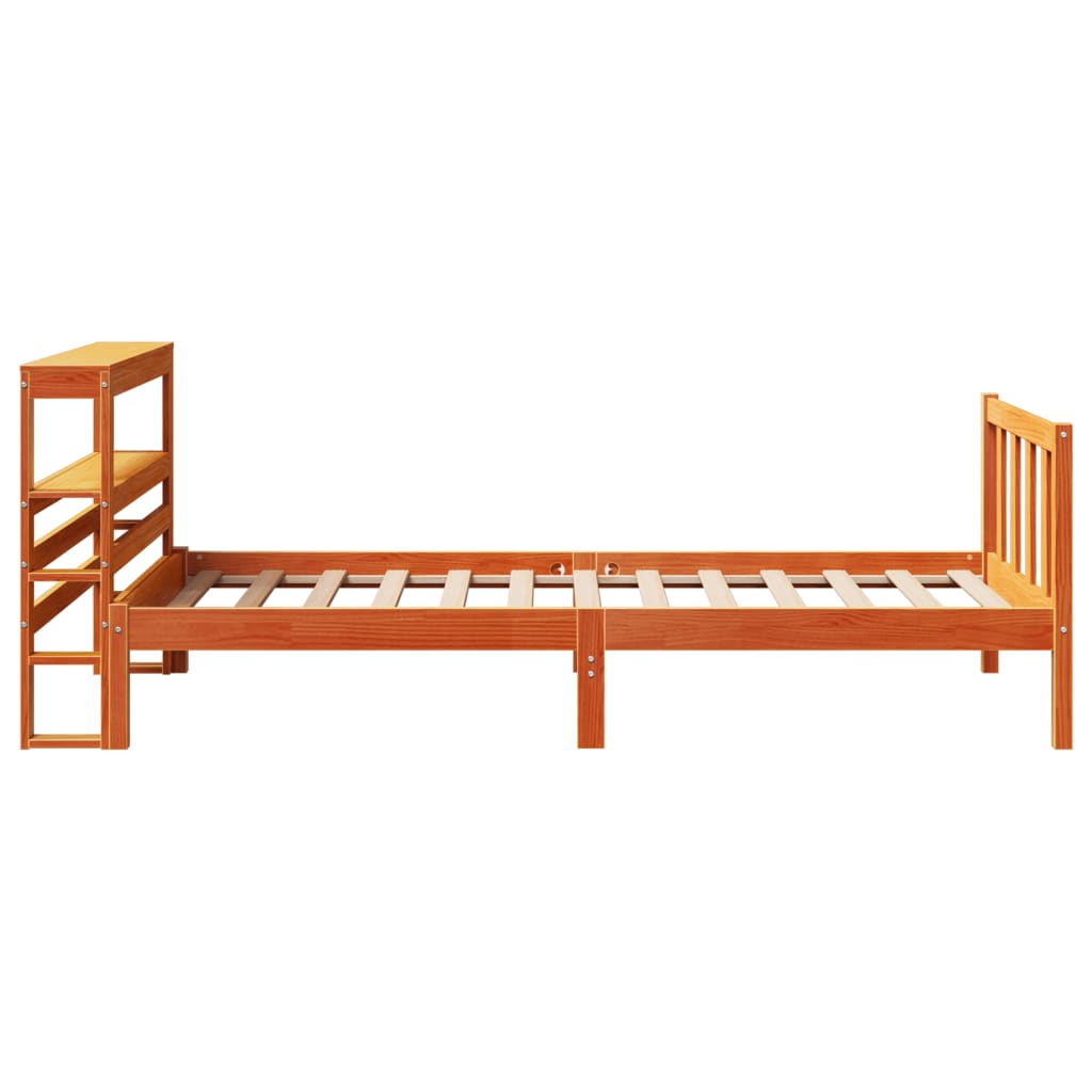 Giroletto con Testiera Marrone Cera 90x200 cm Massello Pino