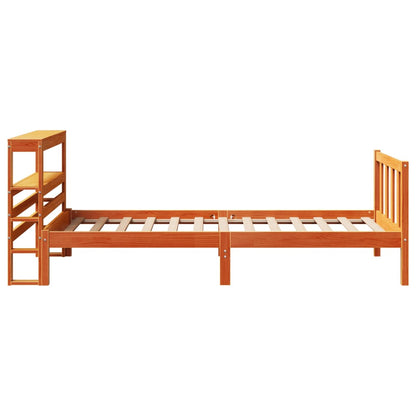 Giroletto con Testiera Marrone Cera 90x200 cm Massello Pino
