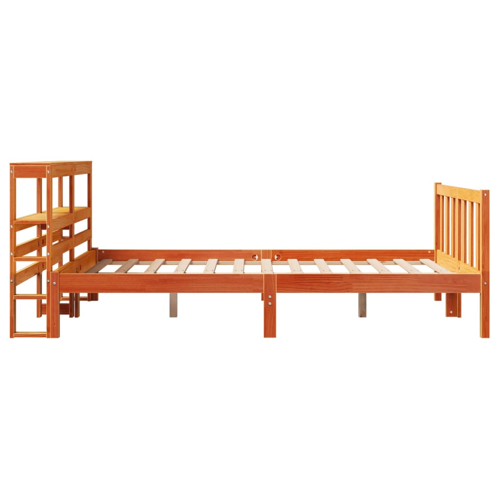 Giroletto con Testiera Marrone Cera 150x200 cm Massello Pino