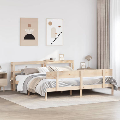 Letto senza Materasso 200x200 cm in Legno Massello di Pino