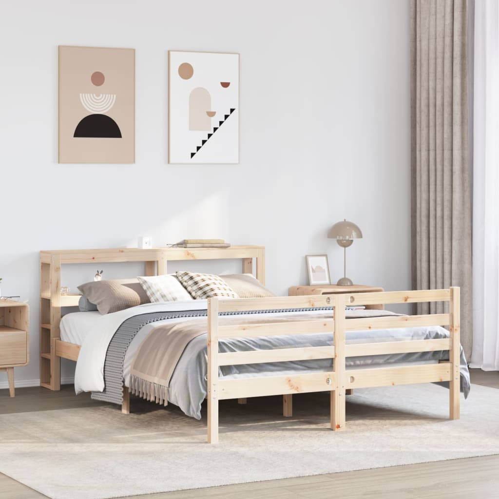 Letto senza Materasso 120x200 cm in Legno Massello di Pino