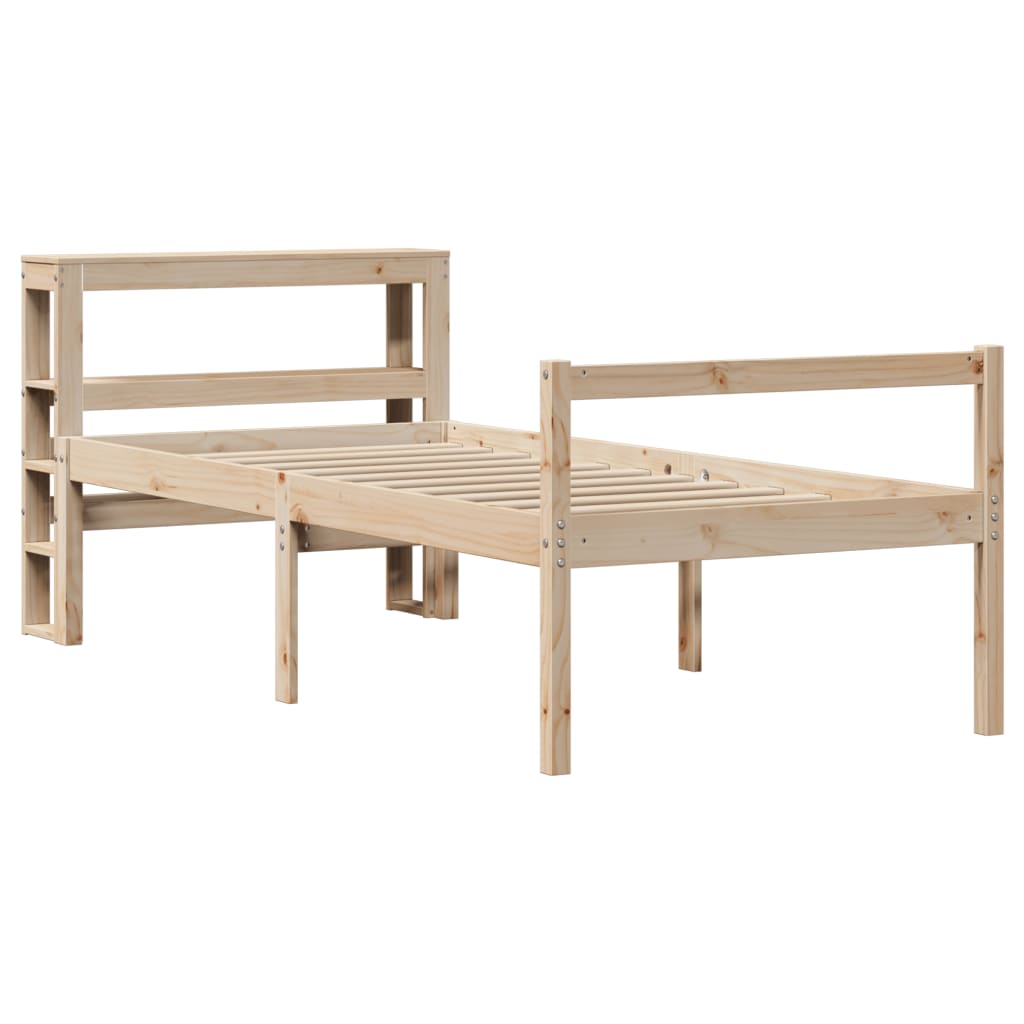 Letto per Anziani con Testiera 75x190 cm Legno Massello di Pino