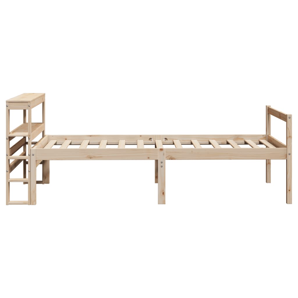 Letto per Anziani con Testiera 75x190 cm Legno Massello di Pino