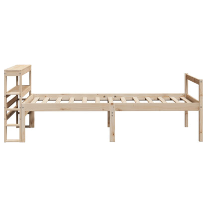 Letto per Anziani con Testiera 90x190 cm Legno Massello Pino