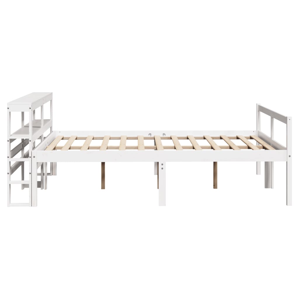 Letto Anziani con Testiera Bianco 135x190cm Legno Massello Pino