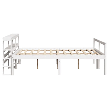 Letto Anziani con Testiera Bianco 135x190cm Legno Massello Pino