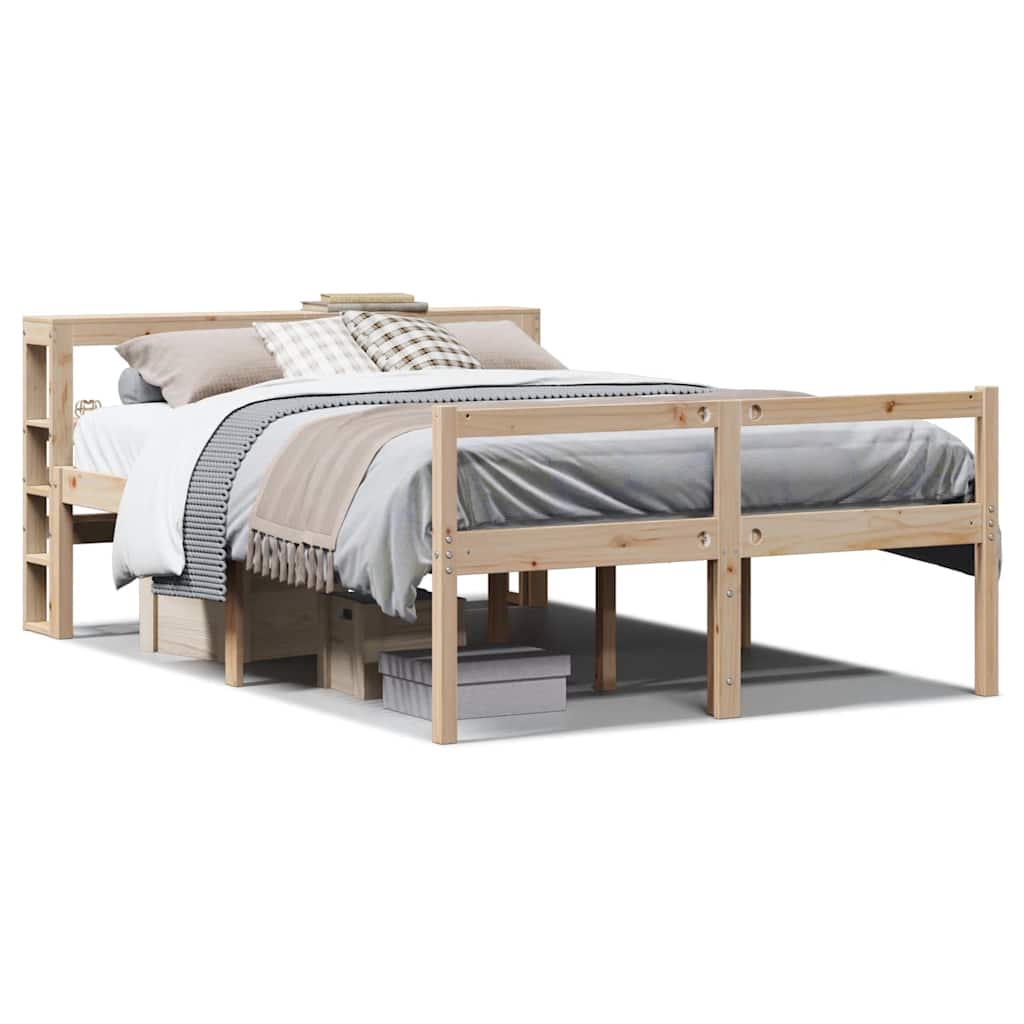 Letto per Anziani con Testiera 120x200 cm Legno Massello Pino