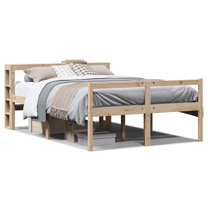 Letto per Anziani con Testiera 120x200 cm Legno Massello Pino
