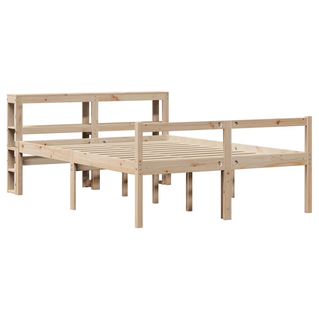 Letto per Anziani con Testiera 120x200 cm Legno Massello Pino