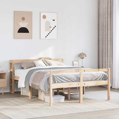 Letto per Anziani con Testiera 120x200 cm Legno Massello Pino