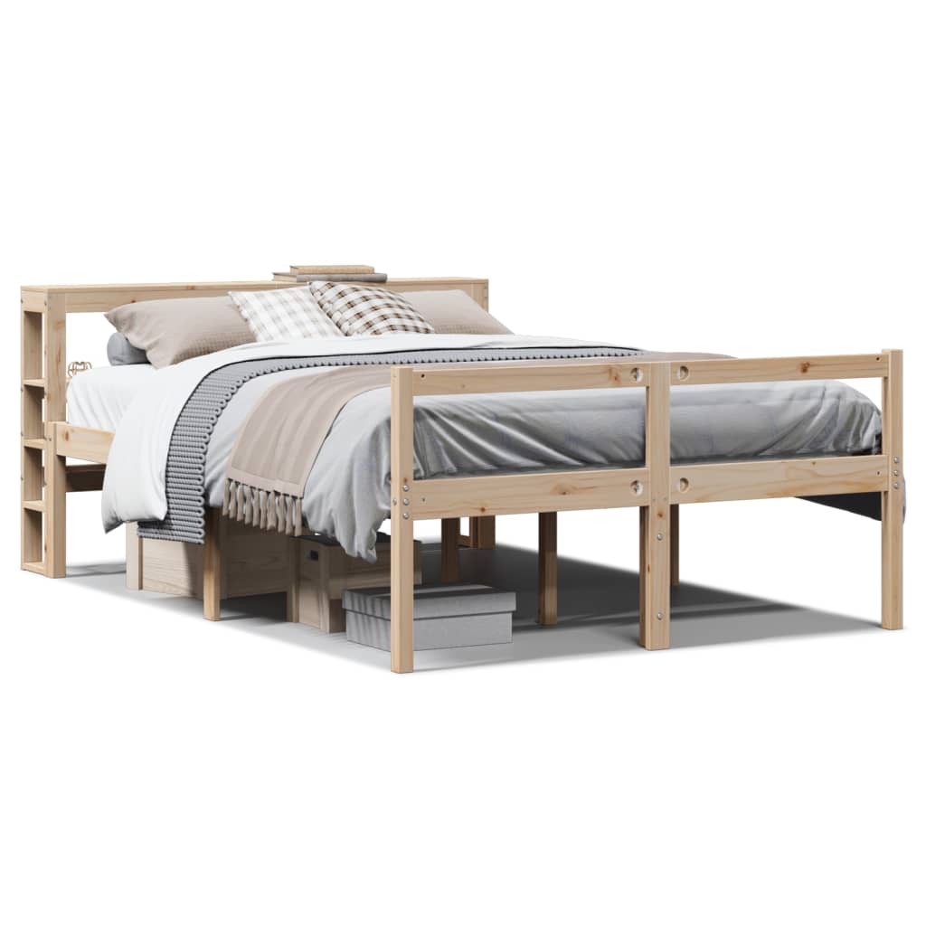 Letto per Anziani con Testiera 140x200 cm Legno Massello Pino
