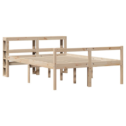 Letto per Anziani con Testiera 140x200 cm Legno Massello Pino