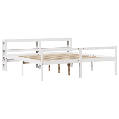 Letto Anziani con Testiera Bianco 180x200cm Legno Massello Pino