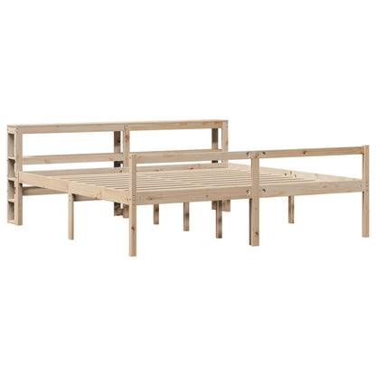 Letto per Anziani con Testiera 200x200 cm Legno Massello Pino