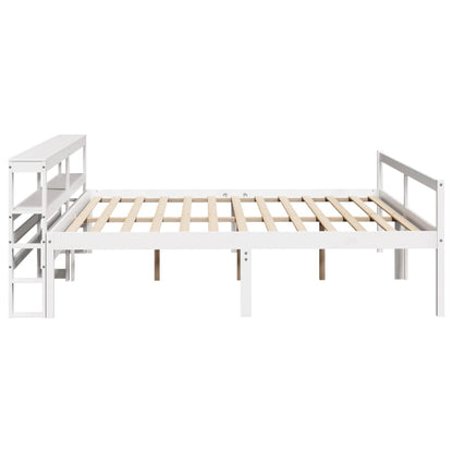Letto Anziani con Testiera Bianco 200x200cm Legno Massello Pino