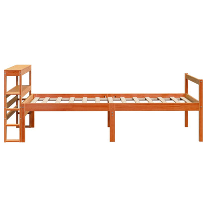 Giroletto con Testiera Marrone Cera 75x190 cm Massello Pino