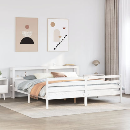 Giroletto con Testiera senza Materasso Bianco 180x200 cm