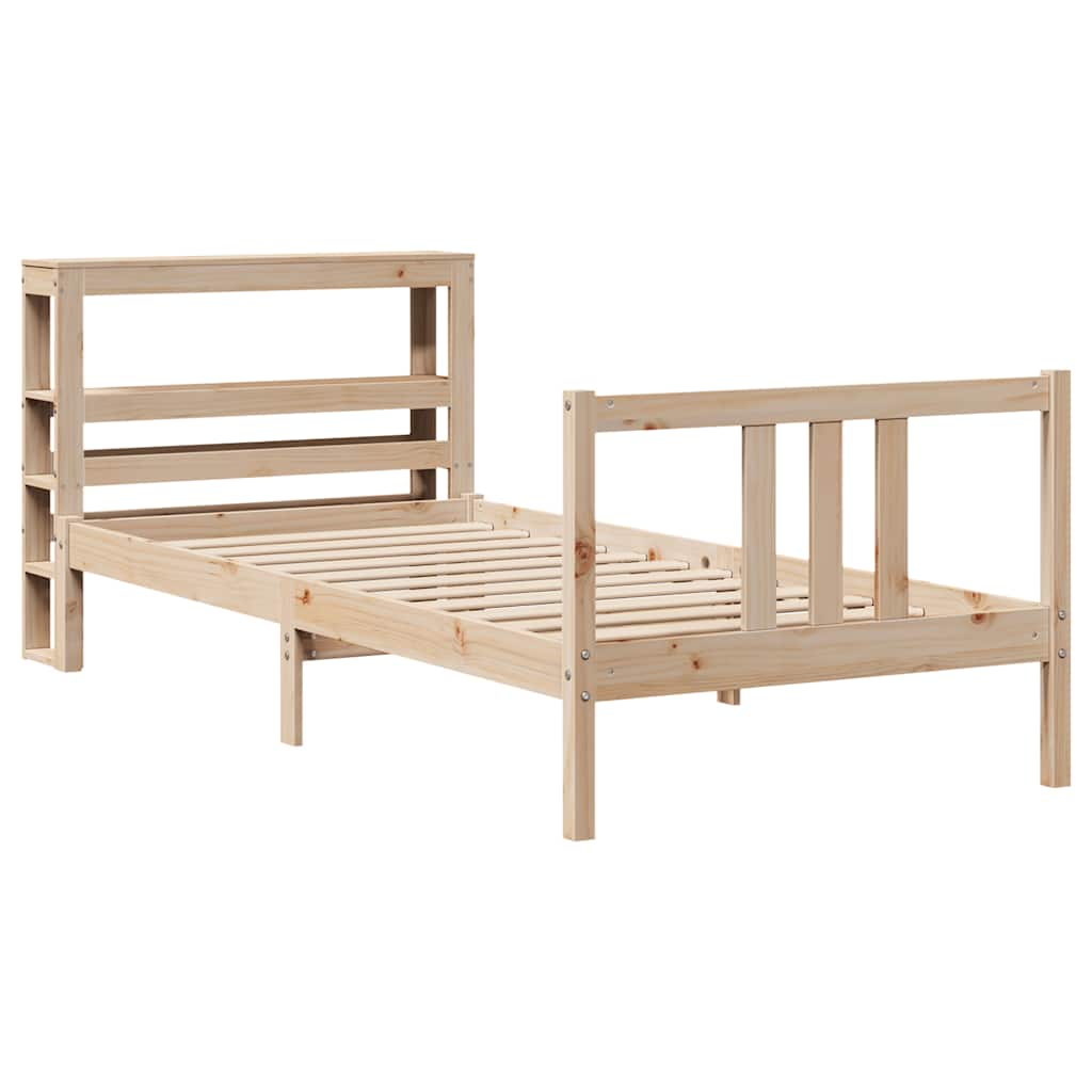 Giroletto con Testiera 90x190 cm in Legno Massello di Pino