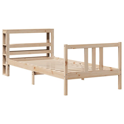 Giroletto con Testiera 90x190 cm in Legno Massello di Pino