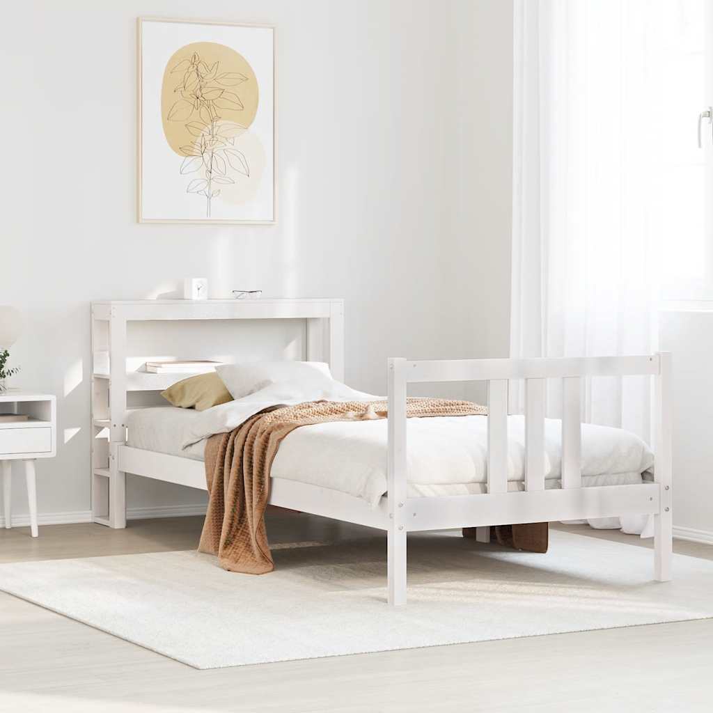 Giroletto con Testiera senza Materasso Bianco 90x200 cm