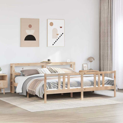 Giroletto con Testiera 200x200 cm in Legno Massello di Pino
