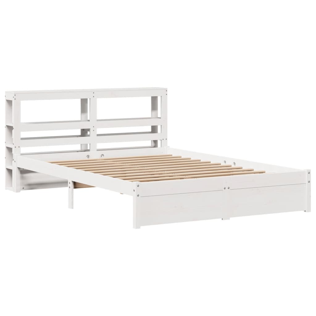 Giroletto con Testiera Bianco 150x200 cm Legno Massello di Pino