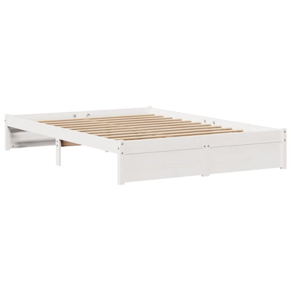 Giroletto con Testiera Bianco 150x200 cm Legno Massello di Pino
