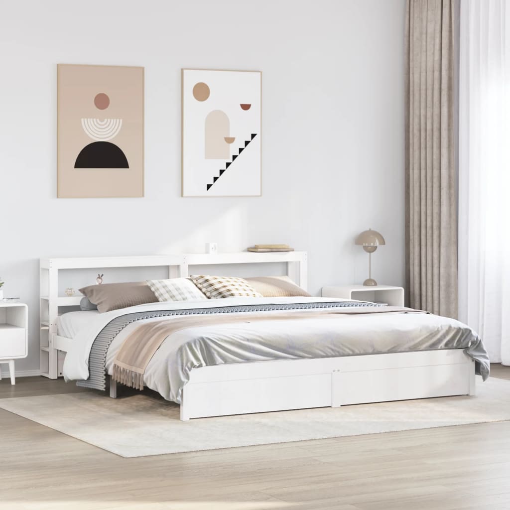 Giroletto con Testiera senza Materasso Bianco 180x200 cm