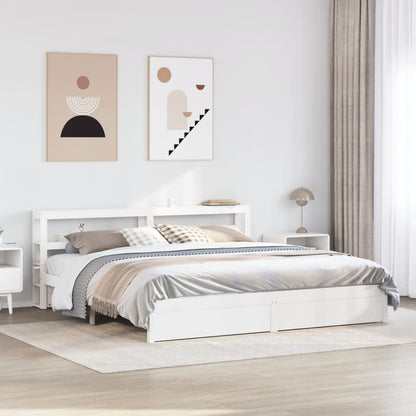 Giroletto con Testiera senza Materasso Bianco 200x200 cm