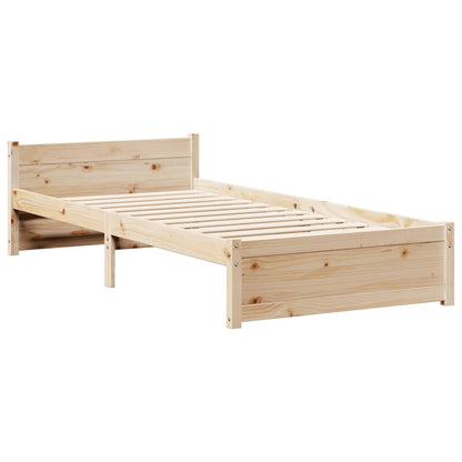 Giroletto con Testiera 90x190 cm in Legno Massello di Pino