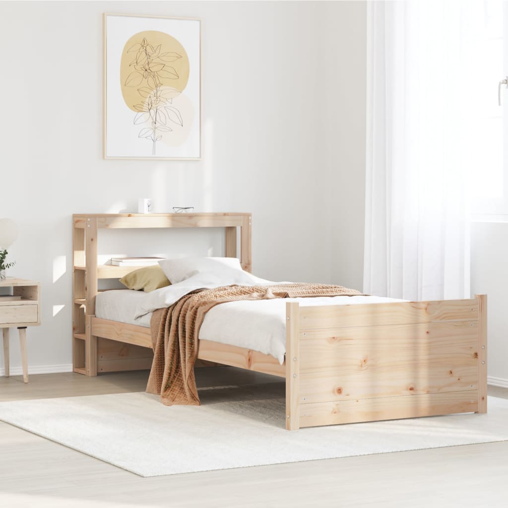 Giroletto con Testiera 90x190 cm in Legno Massello di Pino