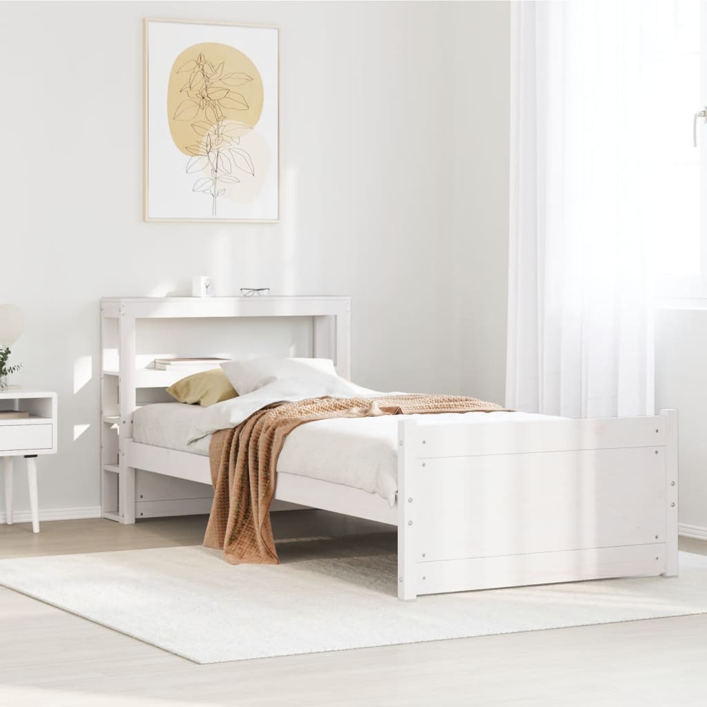 Giroletto con Testiera senza Materasso Bianco 90x190 cm
