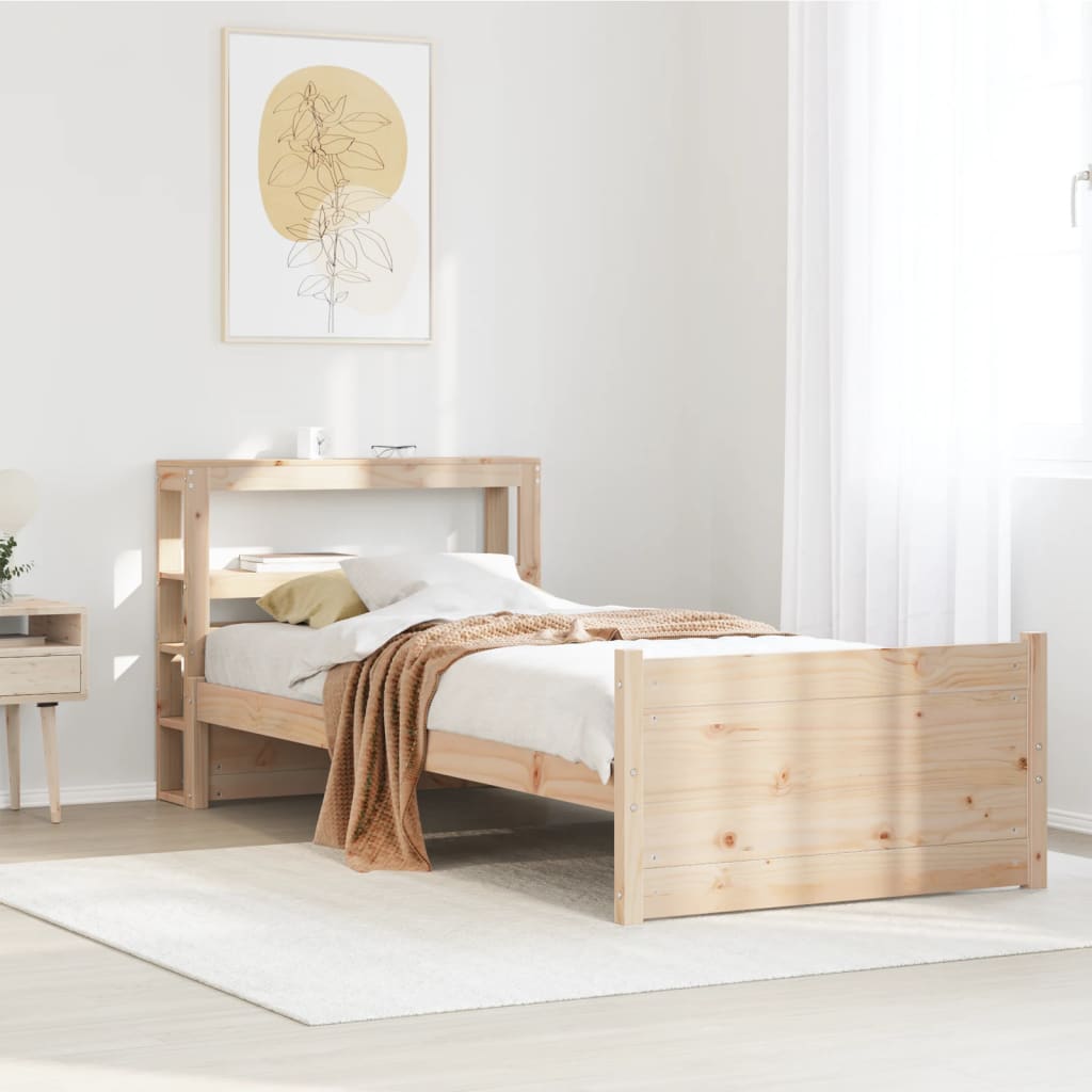 Giroletto con Testiera 100x200 cm Legno Massello di Pino