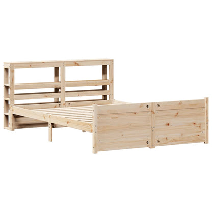 Giroletto con Testiera 150x200 cm in Legno Massello di Pino