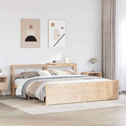 Giroletto con Testiera 200x200 cm in Legno Massello di Pino
