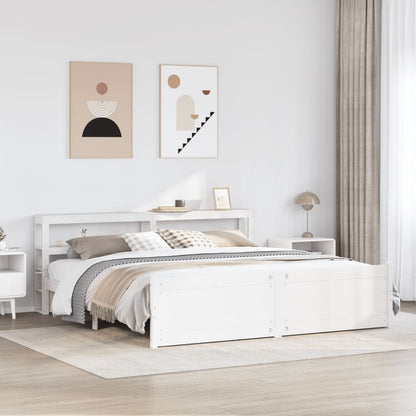 Giroletto con Testiera senza Materasso Bianco 200x200 cm